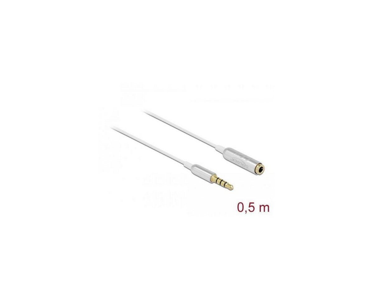 Delock 66072 - Audio Verlängerungskabel Klinke 3,5 mm 4 Pin... Audio-Kabel, Klinkenstecker/-buchse 3.5mm, Klinke (50,00 cm) von Delock