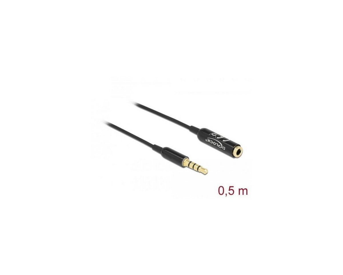 Delock 66074 - Audio Verlängerungskabel Klinke 3,5 mm 4 Pin... Audio-Kabel, Klinkenstecker/-buchse 3.5mm, Klinke (50,00 cm) von Delock
