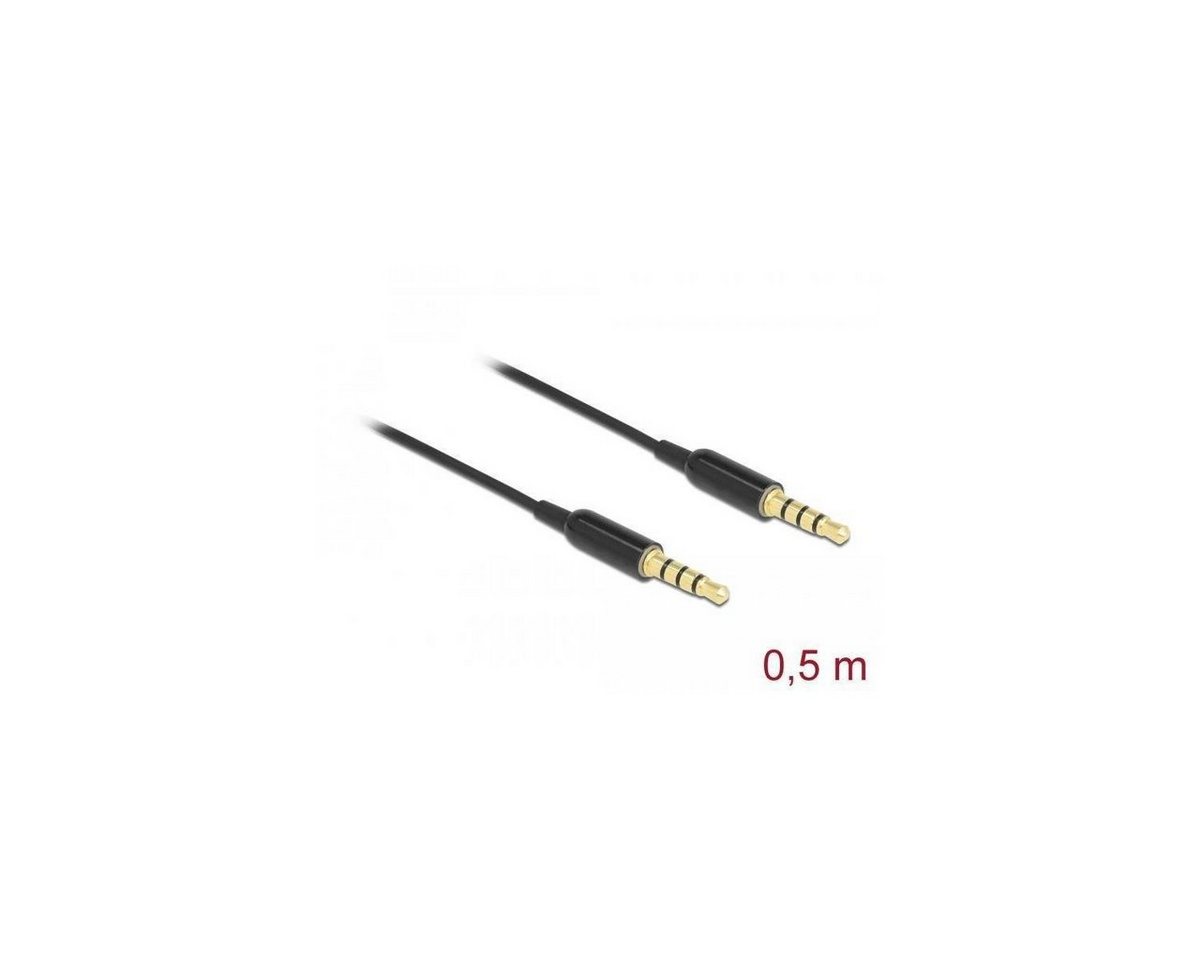Delock 66075 - Klinkenkabel 3,5 mm 4 Pin Stecker zu Stecker... Audio-Kabel, Klinkenstecker/-buchse 3.5mm, Klinke (50,00 cm) von Delock