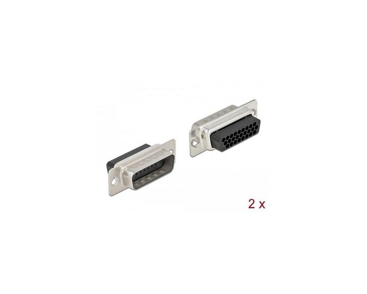 Delock 66713 - D-Sub HD 26 Pin Crimp Stecker, Metall, 2 Stück Computer-Kabel, D-Sub, D-Sub von Delock