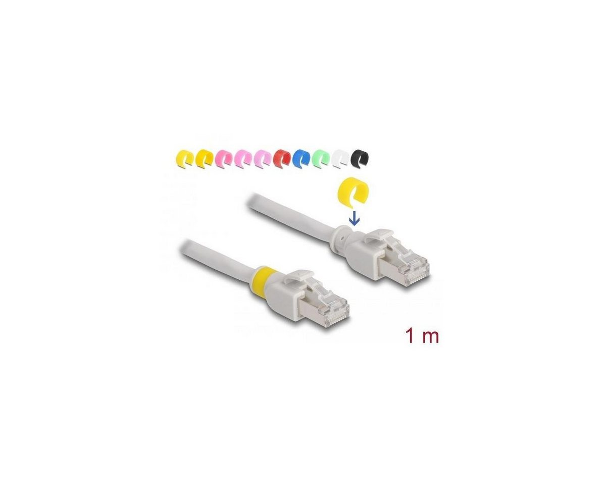 Delock 80118 - Netzwerkkabel RJ45, S/FTP, 1m, grau LAN-Kabel, (100,00 cm) von Delock