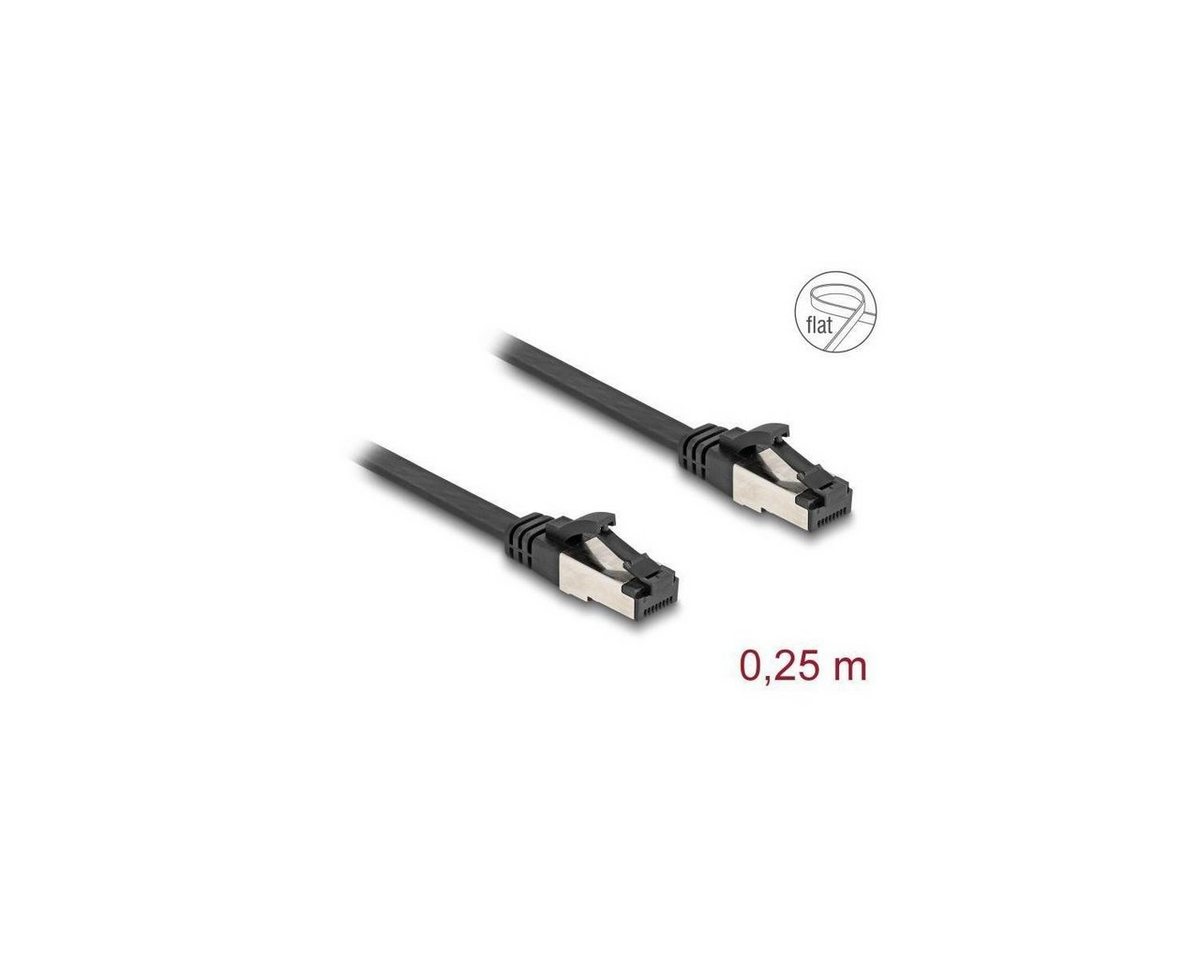 Delock 80177 - Netzwerkkabel RJ45, U/FTP, 0.25m, schwarz LAN-Kabel, (25,00 cm) von Delock