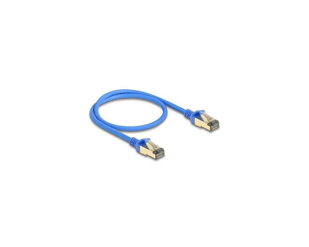 Delock 80332 - Netzwerkkabel RJ45, F/FTP, 0,5m, blau LAN-Kabel, (50,00 cm) von Delock