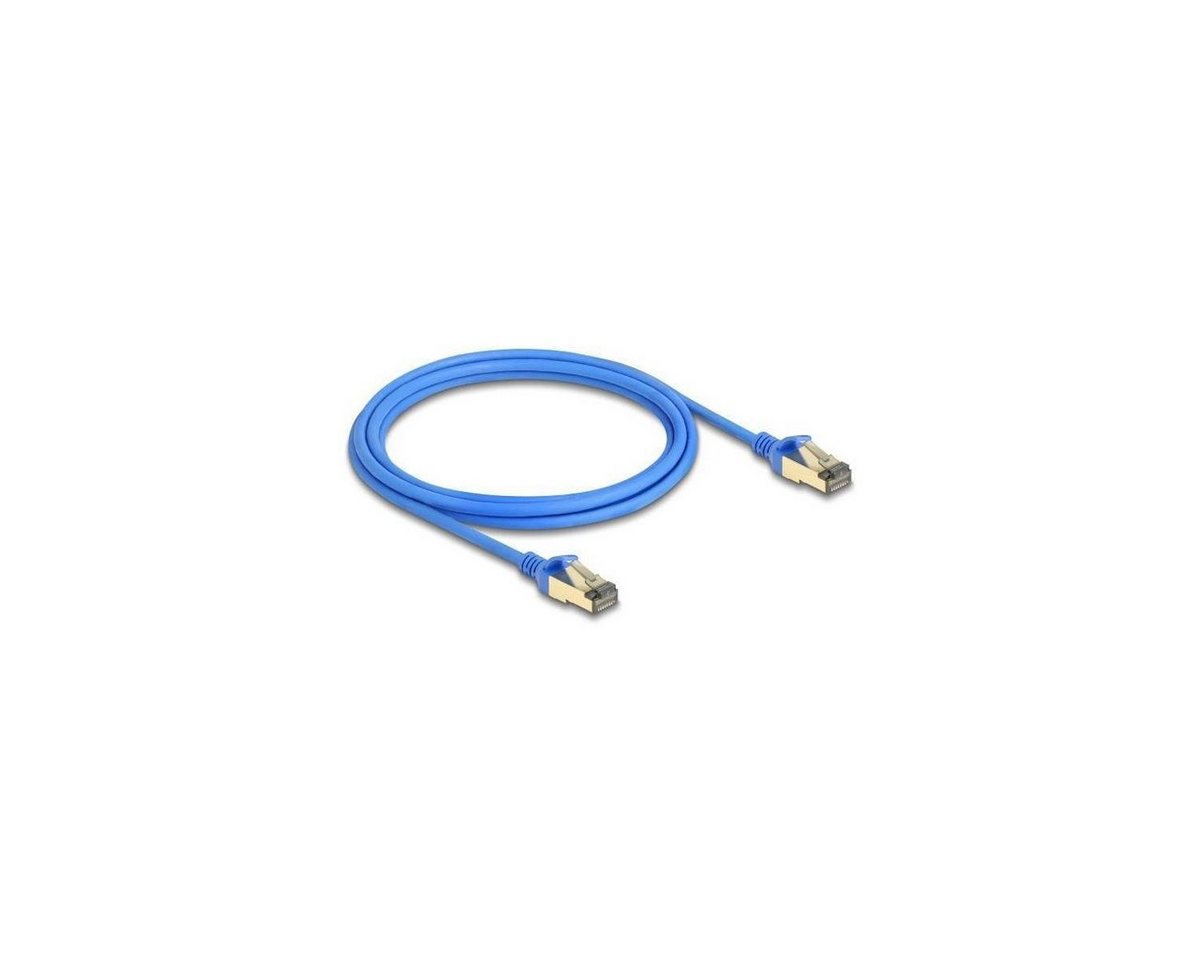 Delock 80334 - Netzwerkkabel RJ45, F/FTP, 2m, blau LAN-Kabel, (200,00 cm) von Delock