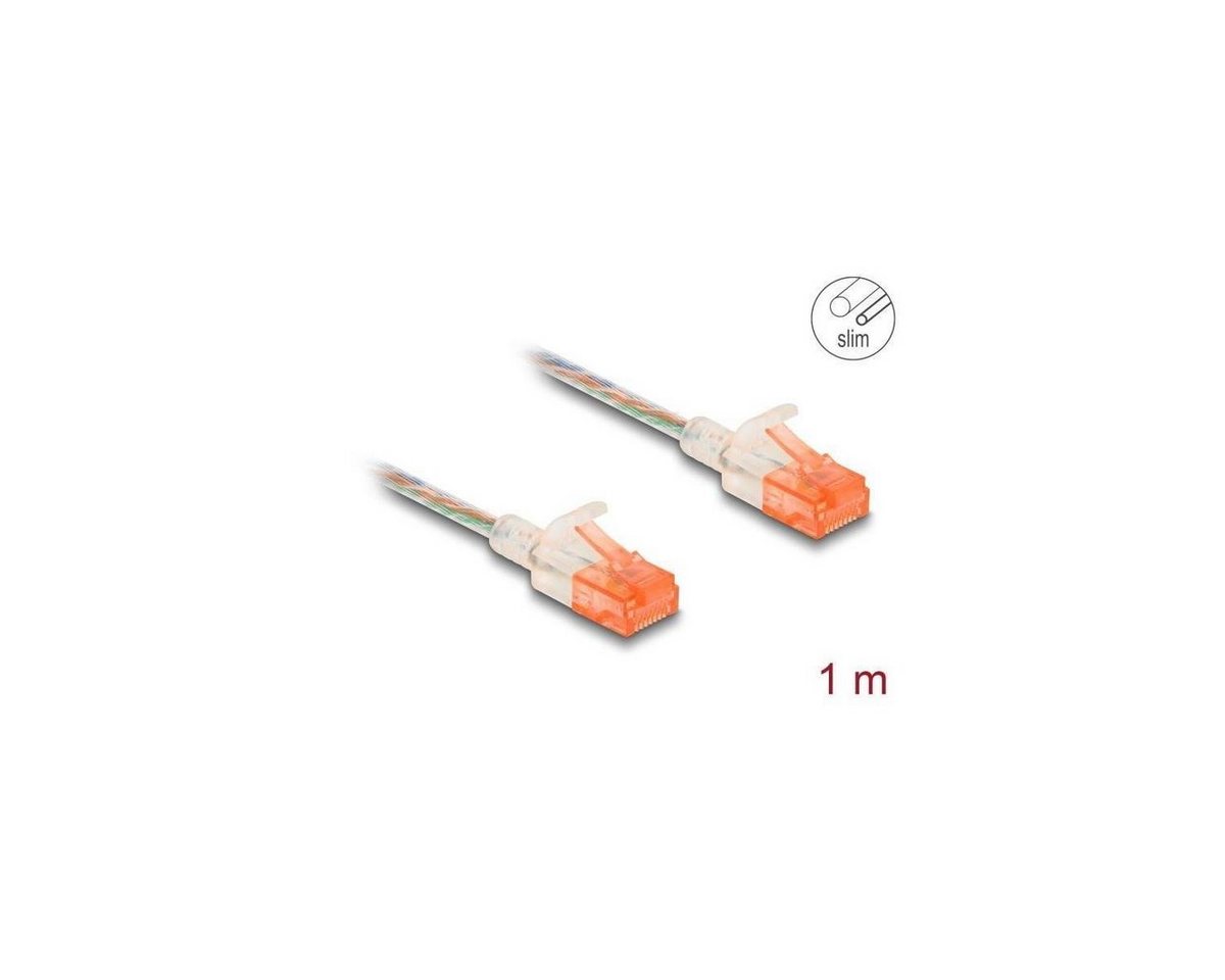 Delock 80353 - Netzwerkkabel RJ45, U/UTP, 1m, transparent LAN-Kabel, (100,00 cm) von Delock