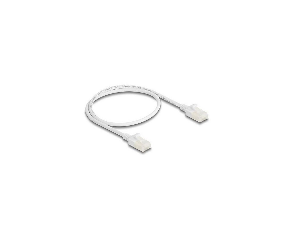 Delock 80358 - Netzwerkkabel RJ45, U/UTP, 0,5m, weiß LAN-Kabel, (50,00 cm) von Delock