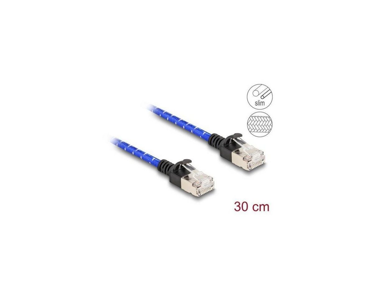 Delock 80375 - Netzwerkkabel RJ45, U/FTP, 0,3m, blau LAN-Kabel, (30,00 cm) von Delock