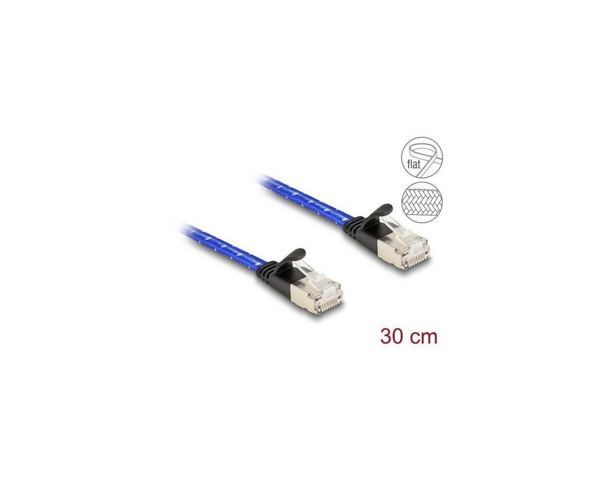 Delock 80381 - Netzwerkkabel RJ45, U/FTP, 0,3m, blau LAN-Kabel, (30,00 cm) von Delock