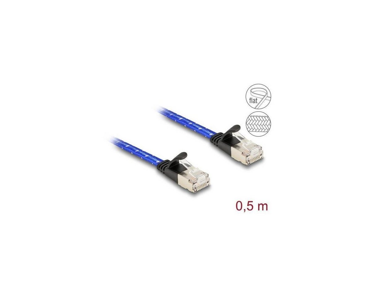 Delock 80382 - Netzwerkkabel RJ45, U/FTP, 0,5m, blau LAN-Kabel, (50,00 cm) von Delock