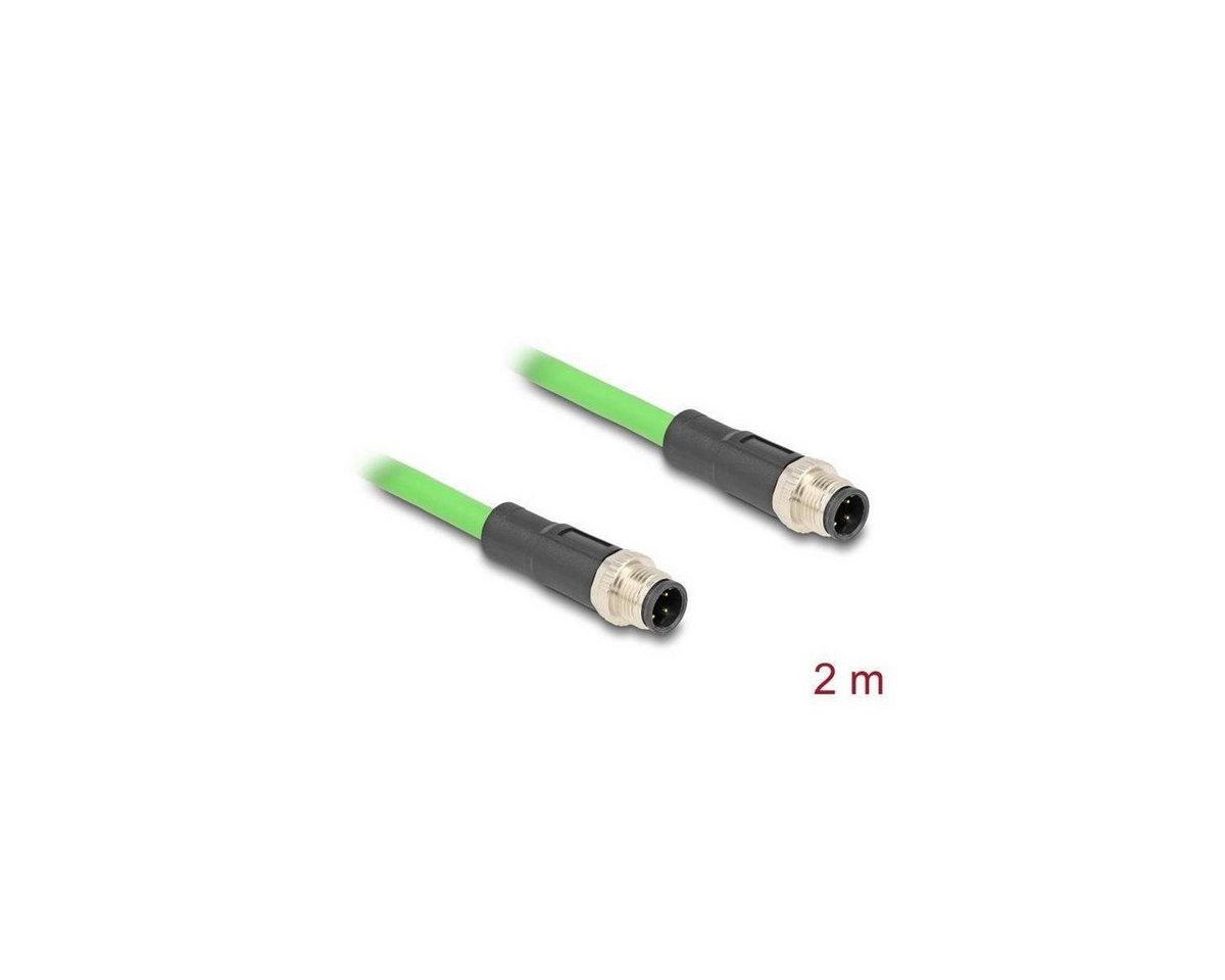 Delock 80417 - M12 Kabel D-kodiert 4 Pin Stecker zu Stecker PUR... Computer-Kabel, M12 4-Pin D-kodiert, M12 (200,00 cm) von Delock