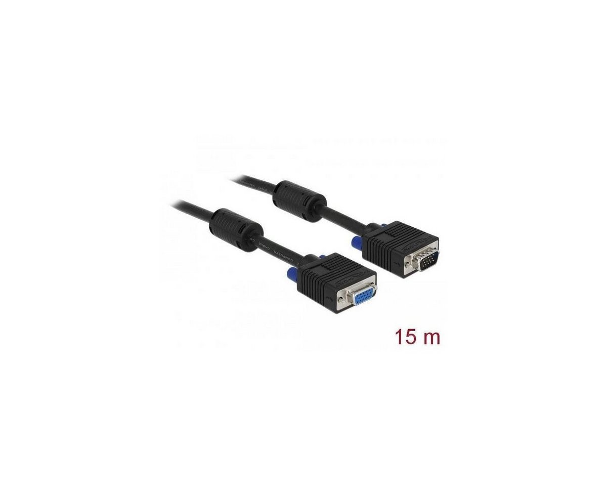 Delock 82568 - SVGA Verlängerungskabel Stecker zu Buchse 15 m HDMI-Kabel, VGA, VGA (1500,00 cm) von Delock