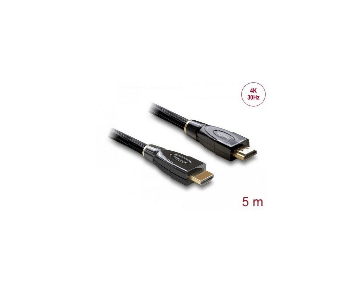 Delock 82739 - High Speed HDMI mit Ethernet Kabel 4K 30 Hz 5 m HDMI-Kabel, HDMI-A, HDMI (500,00 cm) von Delock