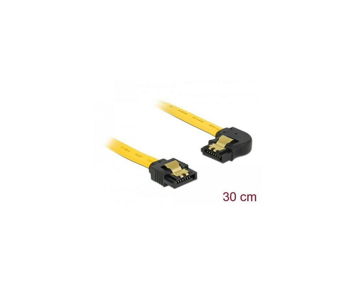Delock 82824 - SATA 6 Gb/s Kabel gerade auf links gewinkelt 30 cm gelb Computer-Kabel von Delock