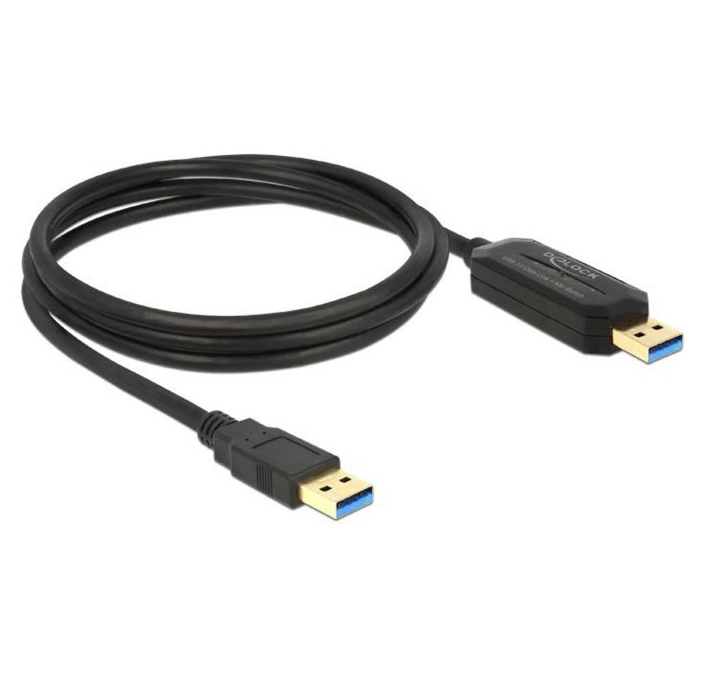 Delock 83647 USB-Kabel, (150 cm), SuperSpeed, 5 Gbps, Data Link, KM Switch, USB Typ A, 1,5m, USB Kabel, schwarz von Delock