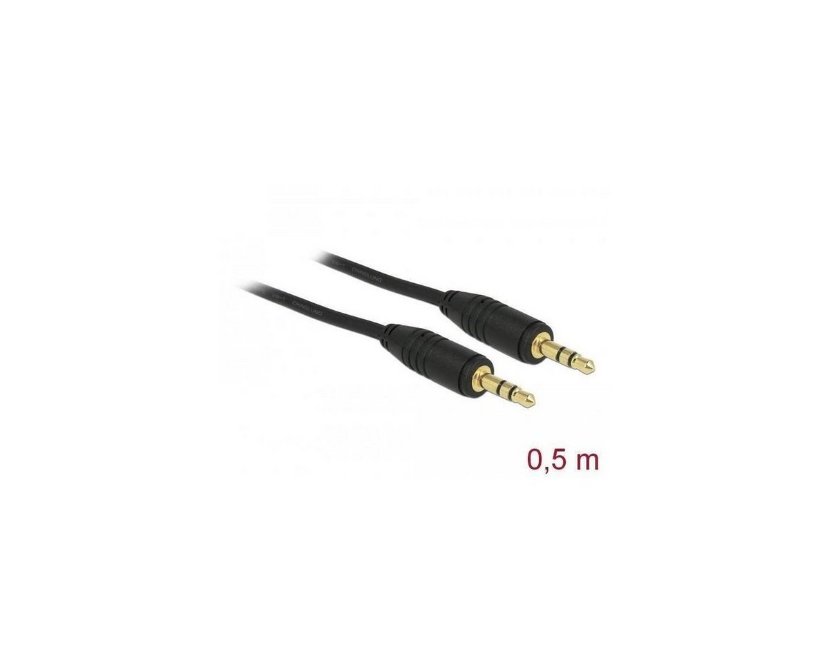 Delock 83742 - Klinkenkabel 3,5 mm 3 Pin Stecker > Stecker 0,5... Audio-Kabel, Klinkenstecker/-buchse 3.5mm, Klinke (50,00 cm) von Delock