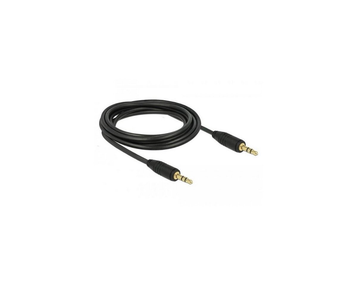 Delock 83748 - Klinkenkabel 3,5 mm 3 Pin Stecker > Stecker 3 m schwarz Audio-Kabel, Klinkenstecker/-buchse 3.5mm, Klinke (300,00 cm) von Delock