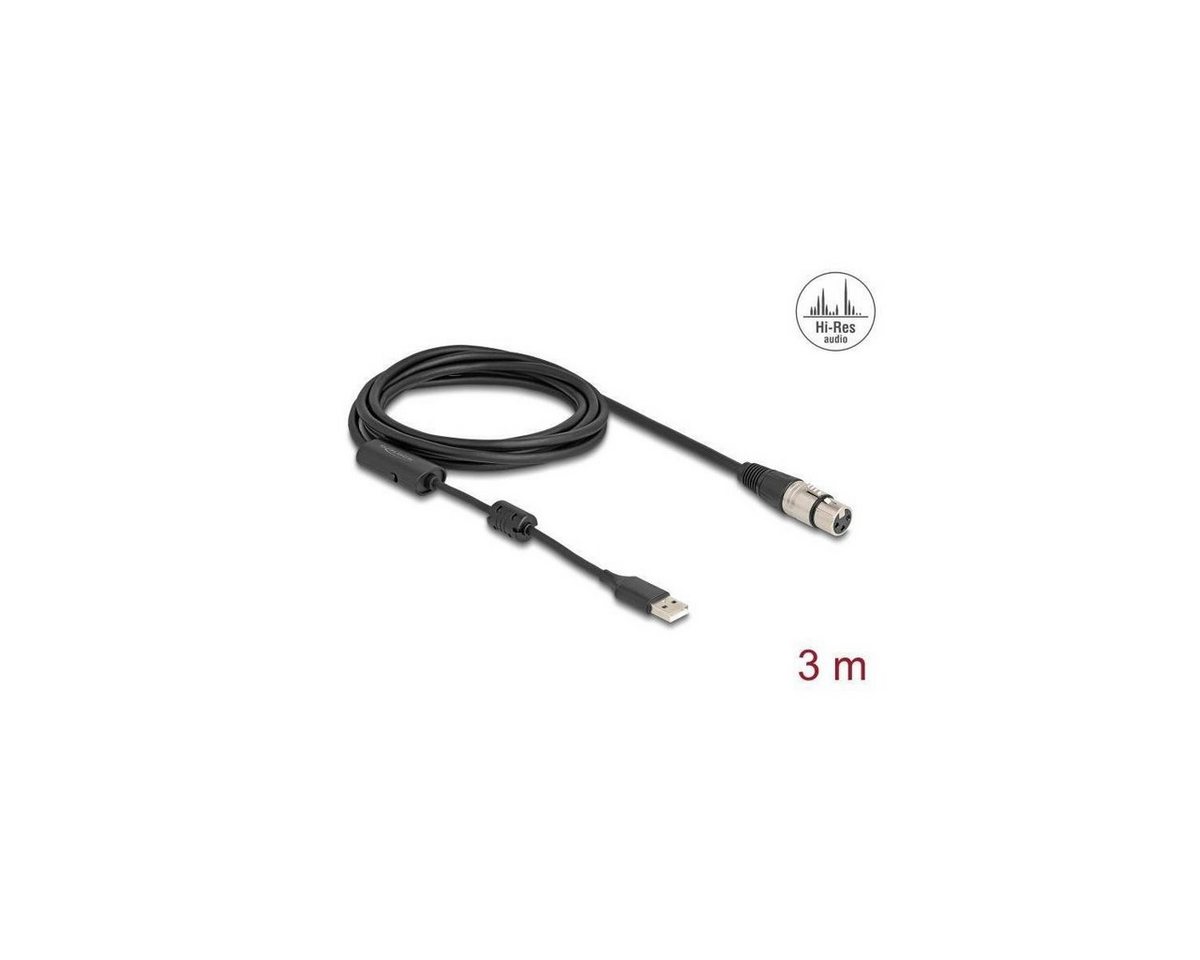 Delock 84178 - High-Res Audio Konverterkabel XLR 3 Pin zu USB... Audio-Kabel, USB, USB (300,00 cm) von Delock
