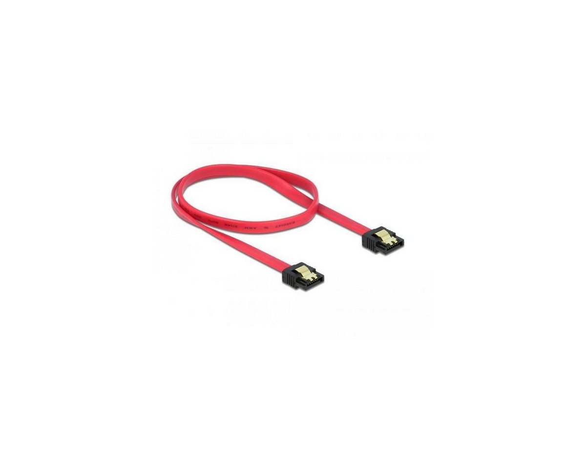 Delock 84302 - SATA 3 Gb/s Kabel 50 cm rot, goldfarbene Metallclips Computer-Kabel von Delock