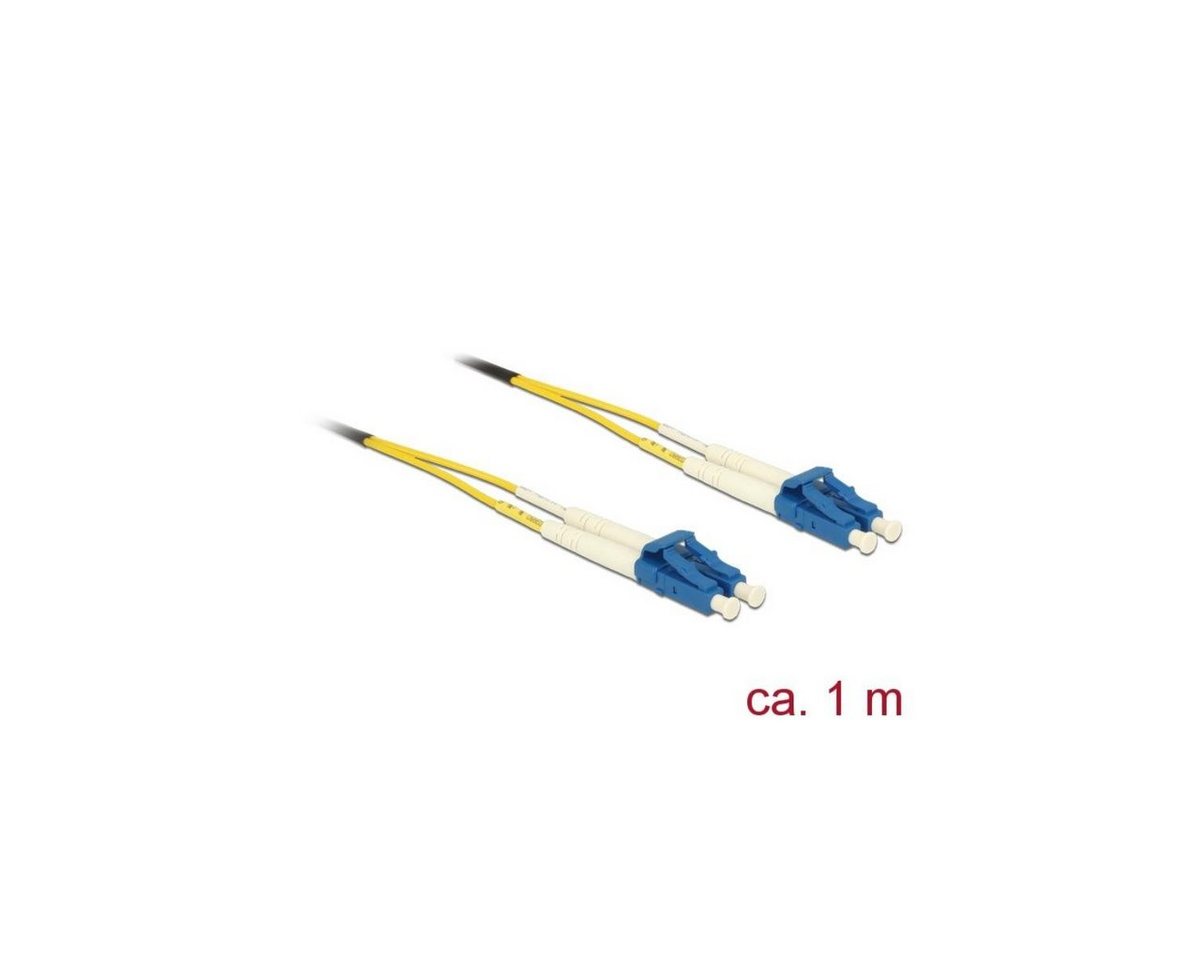 Delock 84599 - Kabel Lichtwellenleiter LC > LC Singlemode OS2 1 m Glasfaserkabel, LC Duplex, (100,00 cm) von Delock