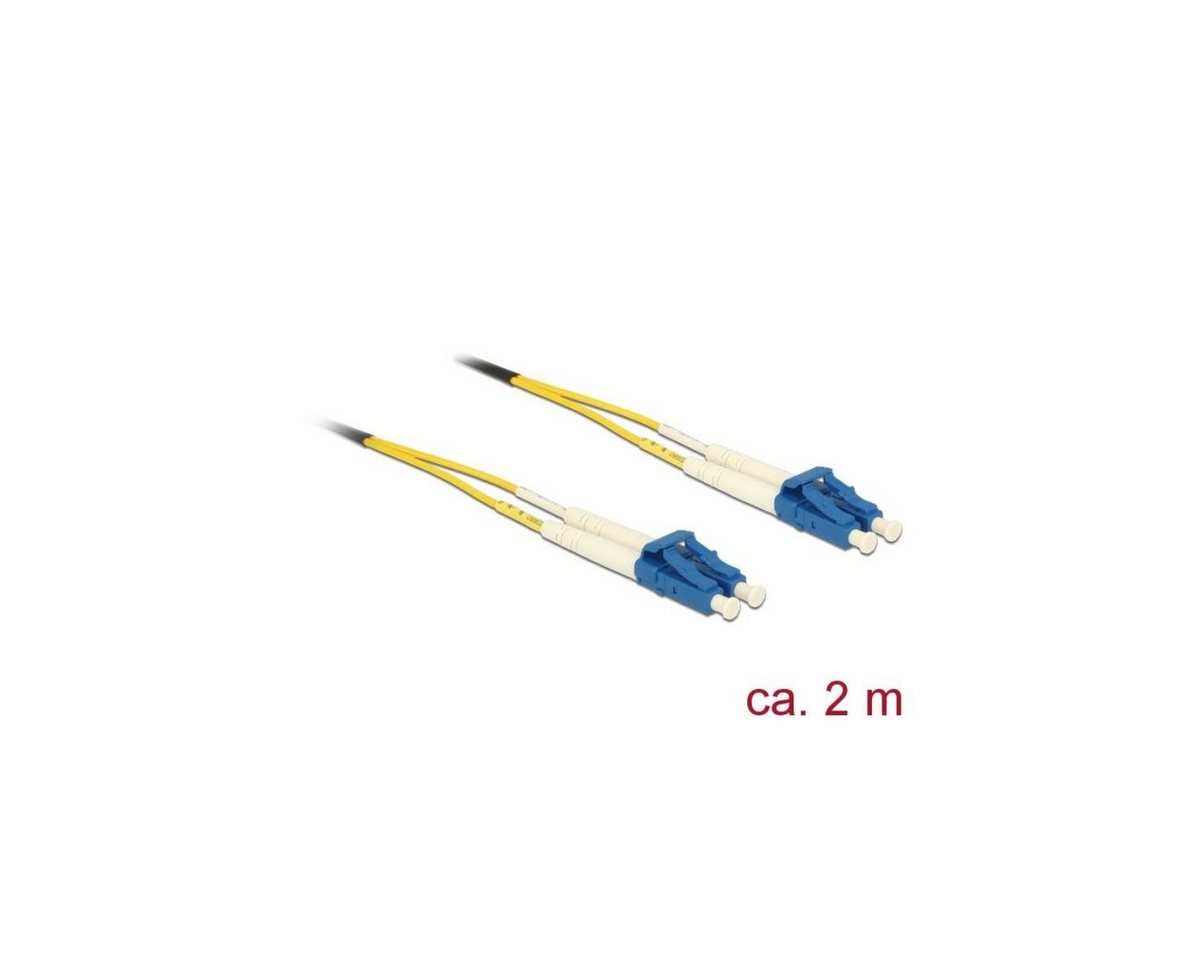 Delock 84606 - Kabel Lichtwellenleiter LC > LC Singlemode OS2 2 m Glasfaserkabel, LC Duplex, (200,00 cm) von Delock