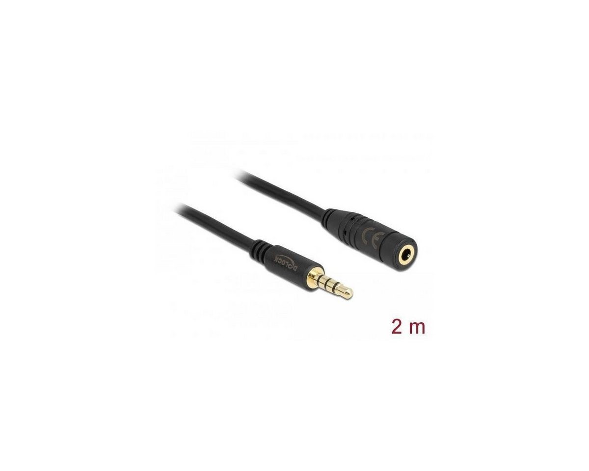 Delock 84667 - Klinkenverlängerungskabel 3,5 mm 4 Pin Stecker... Computer-Kabel, Klinkenstecker/-buchse 3.5mm, Klinke (200,00 cm) von Delock