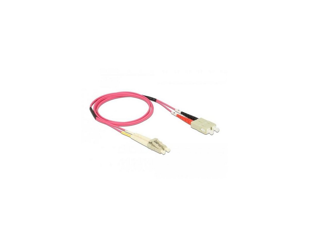 Delock 84680 - Kabel Lichtwellenleiter LC > SC Multimode OM4, 1 m Glasfaserkabel, LWL, (100,00 cm) von Delock