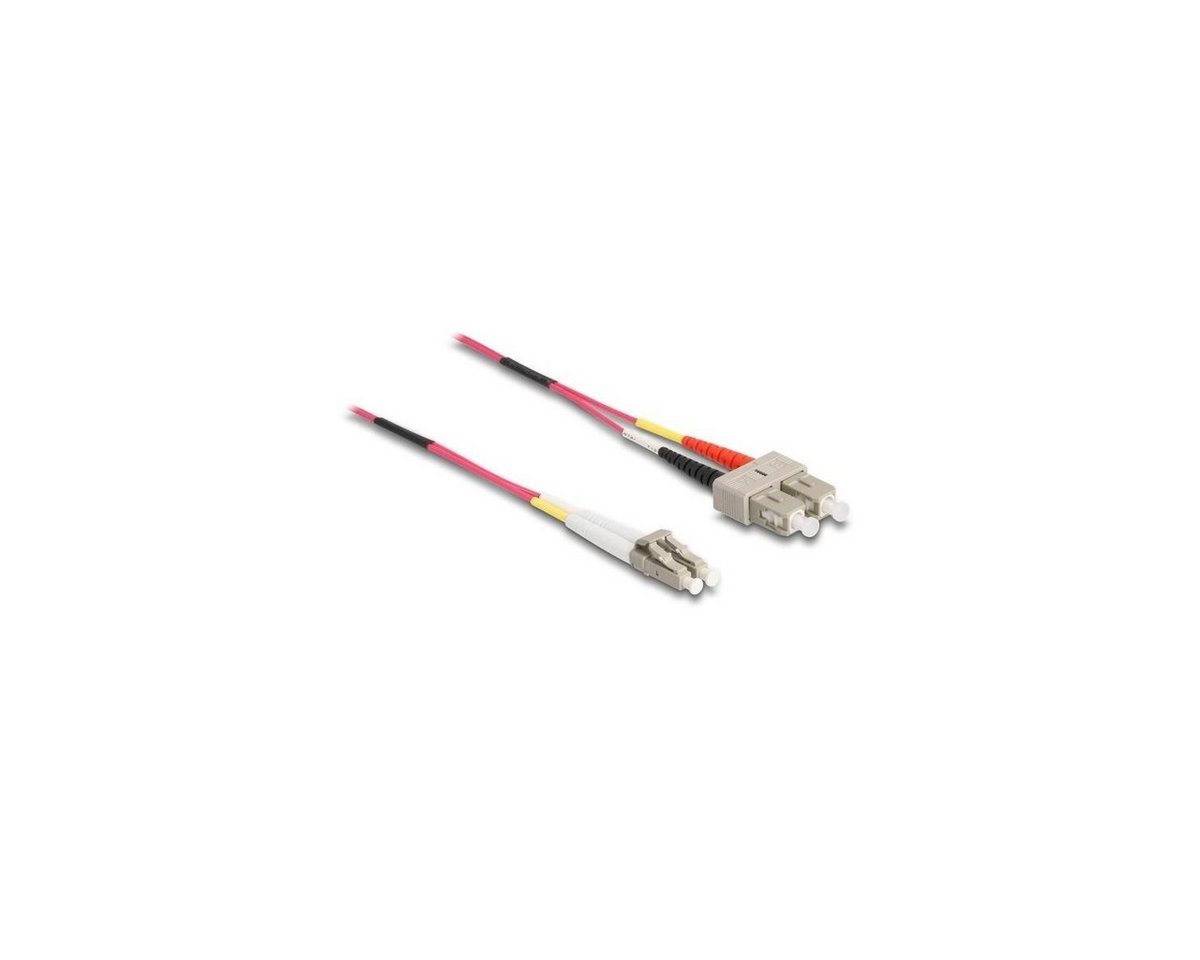 Delock 84682 - Kabel Lichtwellenleiter LC zu SC Multimode OM4 3 m Glasfaserkabel, LC Duplex, (300,00 cm) von Delock