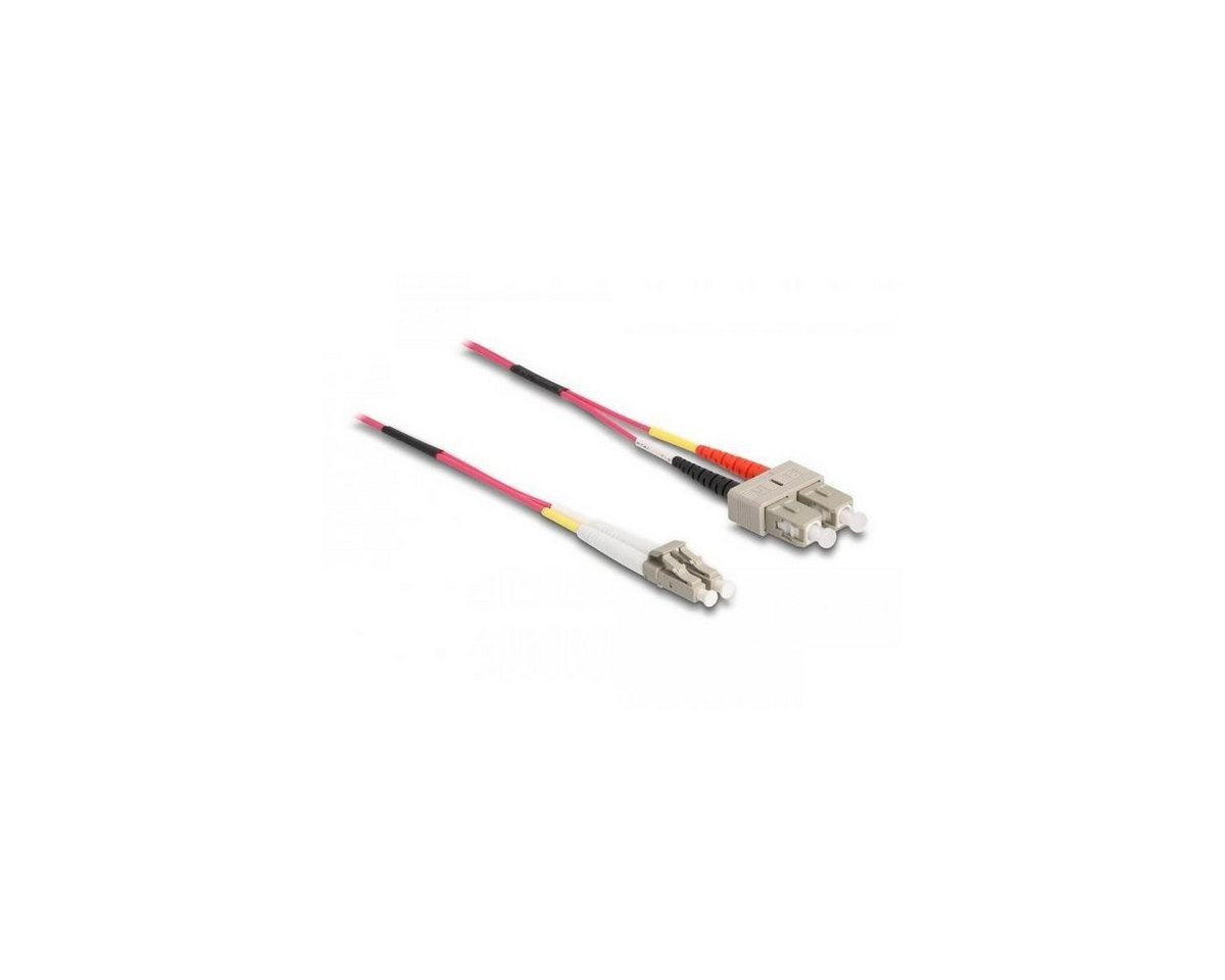 Delock 84683 - Kabel Lichtwellenleiter LC zu SC Multimode OM4 5 m Glasfaserkabel, LC Duplex, (300,00 cm) von Delock