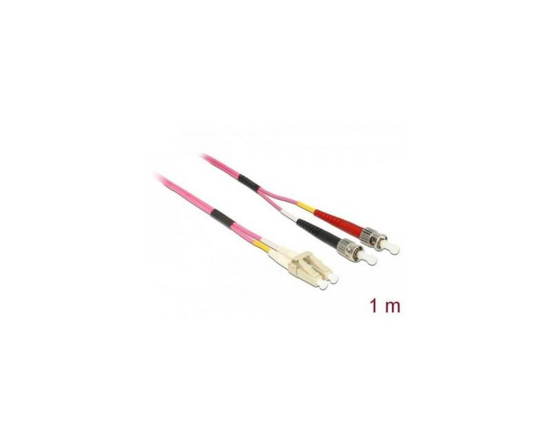 Delock 84685 - Kabel Lichtwellenleiter LC zu ST Multimode OM4 1 m Glasfaserkabel, LC Duplex, (100,00 cm) von Delock