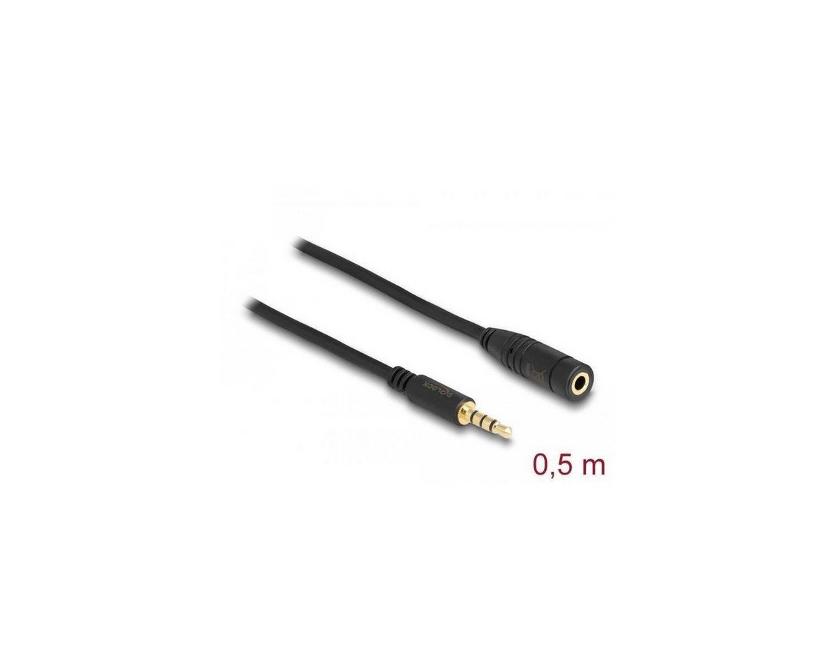 Delock 84716 - Klinkenverlängerungskabel 3,5 mm 4 Pin Stecker... Audio-Kabel, Klinkenstecker/-buchse 3.5mm, Klinke (50,00 cm) von Delock