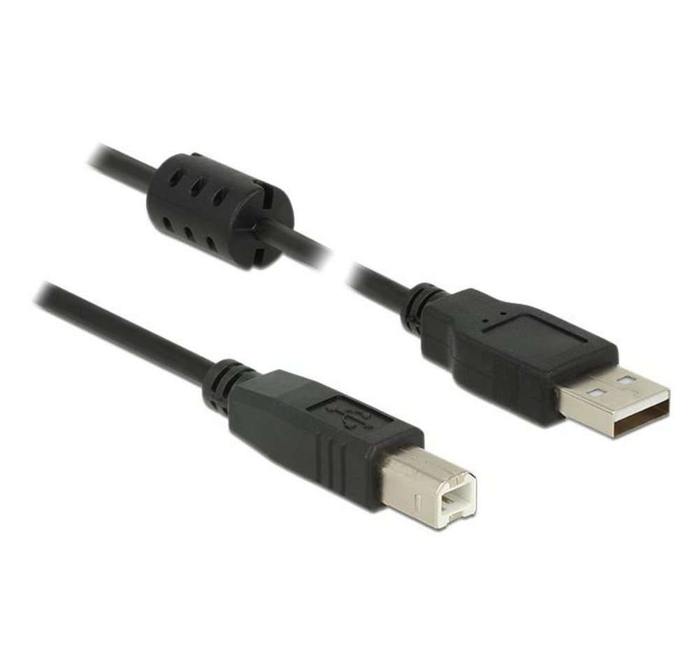 Delock 84898 USB-Kabel, (300 cm), USB 2.0, USB Typ A Stecker, USB Typ B Stecker, 3m, mit Ferritkern von Delock