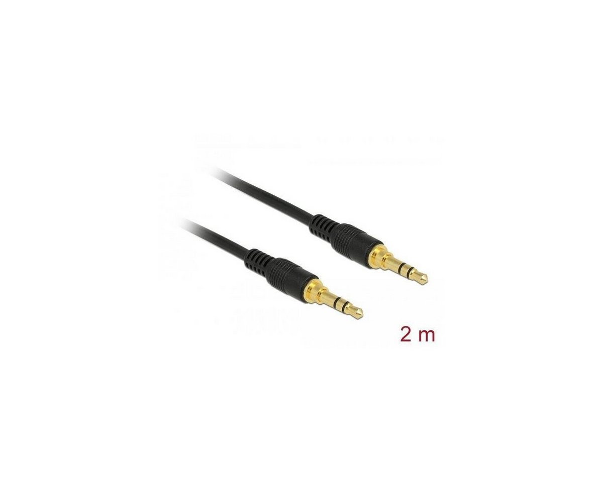 Delock 85549 - Klinkenkabel 3,5 mm 3 Pin Stecker > Stecker 2 m schwarz Audio-Kabel, Klinkenstecker/-buchse 3.5mm, Klinke (200,00 cm) von Delock