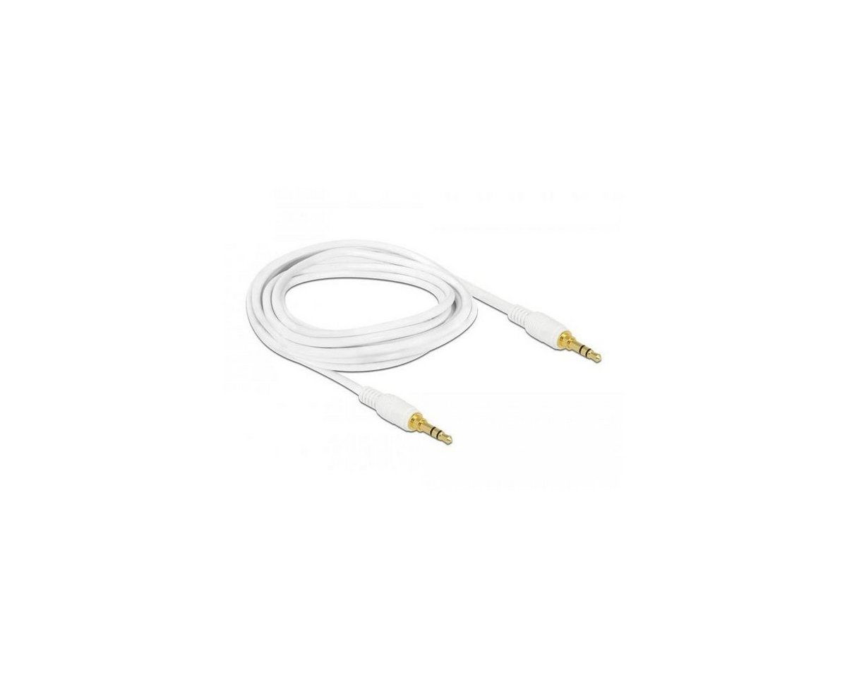 Delock 85550 - Klinkenkabel 3,5 mm 3 Pin Stecker > Stecker 2 m weiß Audio-Kabel, Klinkenstecker/-buchse 3.5mm, Klinke (200,00 cm) von Delock