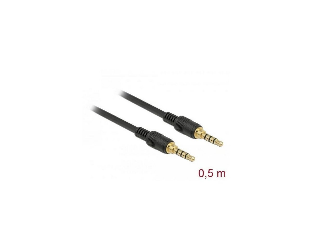 Delock 85592 - Klinkenkabel 3,5 mm 4 Pin Stecker > Stecker 0,5... Audio-Kabel, Klinkenstecker/-buchse 3.5mm, Klinke (50,00 cm) von Delock