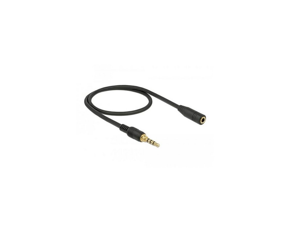 Delock 85627 - Klinkenverlängerungskabel 3,5 mm 4 Pin Stecker... Audio-Kabel, Klinkenstecker/-buchse 3.5mm, Klinke (50,00 cm) von Delock