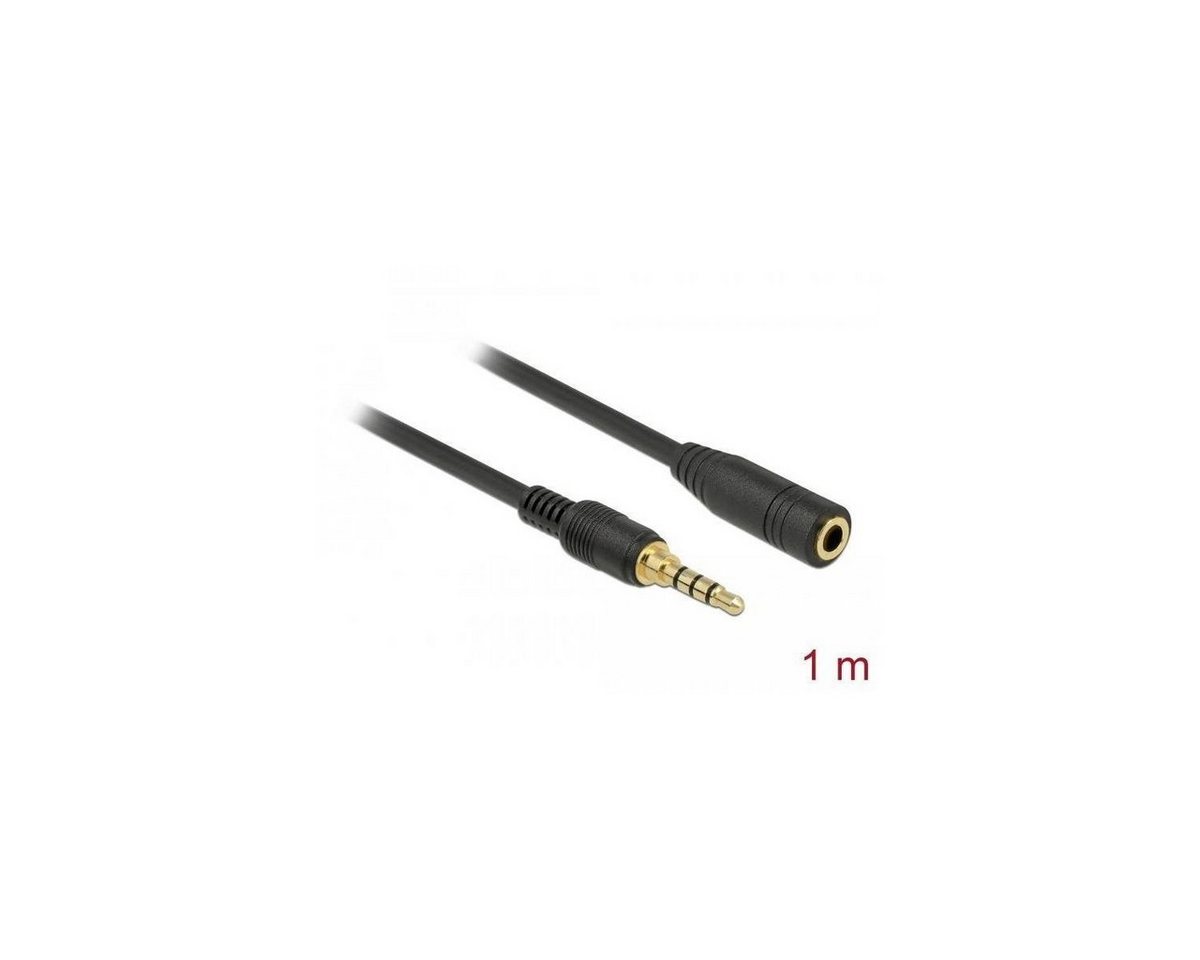 Delock 85629 - Klinkenverlängerungskabel 3,5 mm 4 Pin Stecker... Audio-Kabel, Klinkenstecker/-buchse 3.5mm, Klinke (100,00 cm) von Delock
