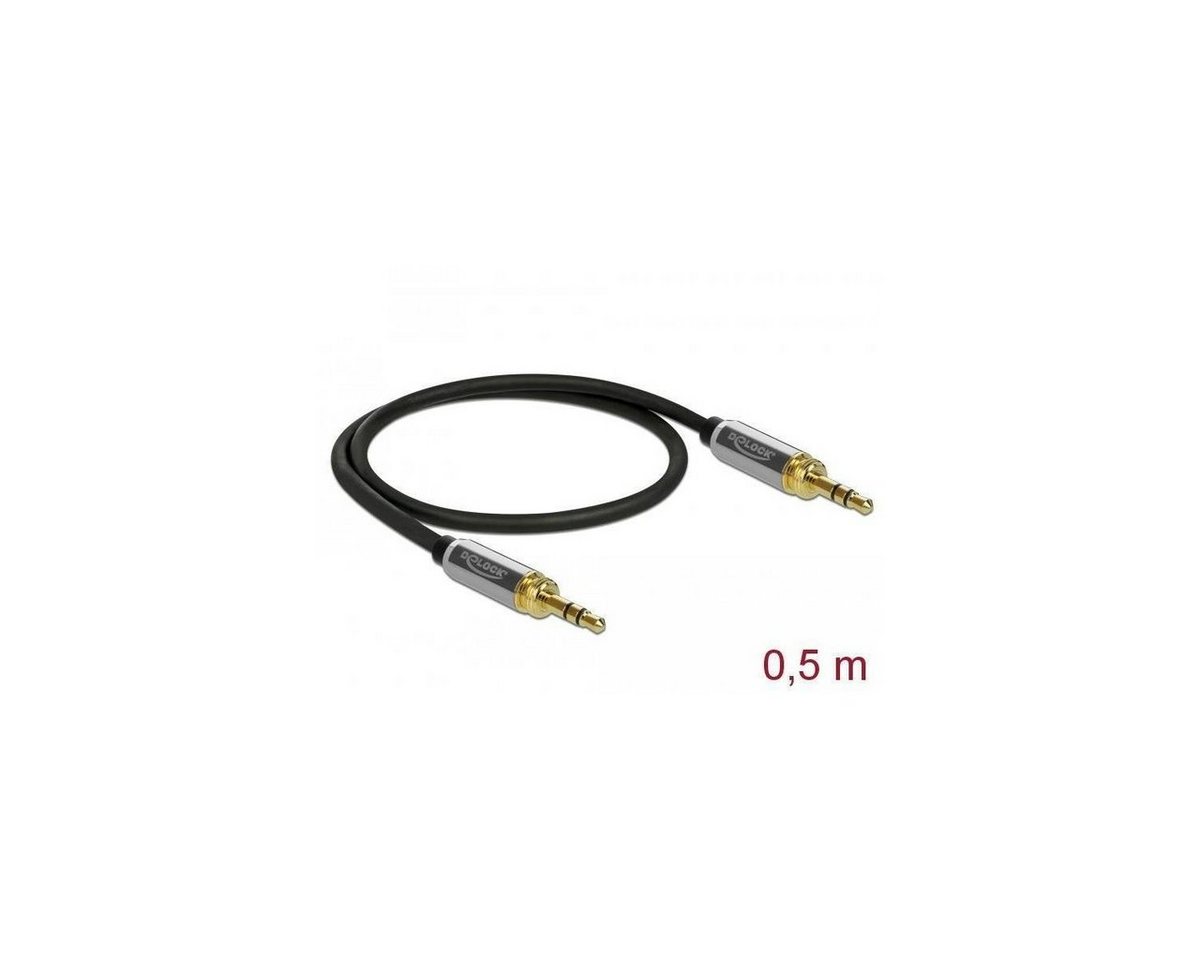 Delock 85784 - Klinkenkabel 3,5 mm 3 Pin Stecker zu Stecker mit... Audio-Kabel, Klinkenstecker/-buchse 3.5mm, Klinke (50,00 cm) von Delock