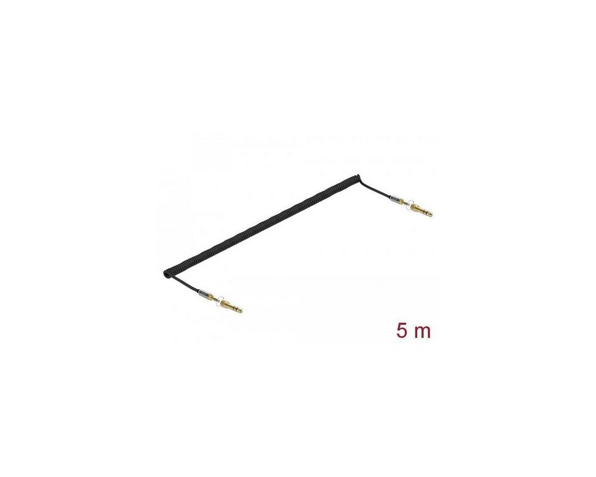 Delock 85839 - Spiralkabel 3,5 mm 3 Pin Klinkenstecker zu... Computer-Kabel, Klinkenstecker/-buchse 3.5mm, Klinke (500,00 cm) von Delock