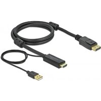 Delock 85963 HDMI + USB zu DisplayPort Kabel 4K 30 Hz 1 m von Delock