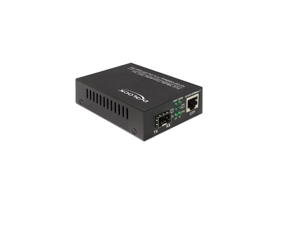 Delock 86180 - PoE+ Medienkonverter 10/100/1000Base-T zu SFP Netzwerk-Adapter SFP von Delock