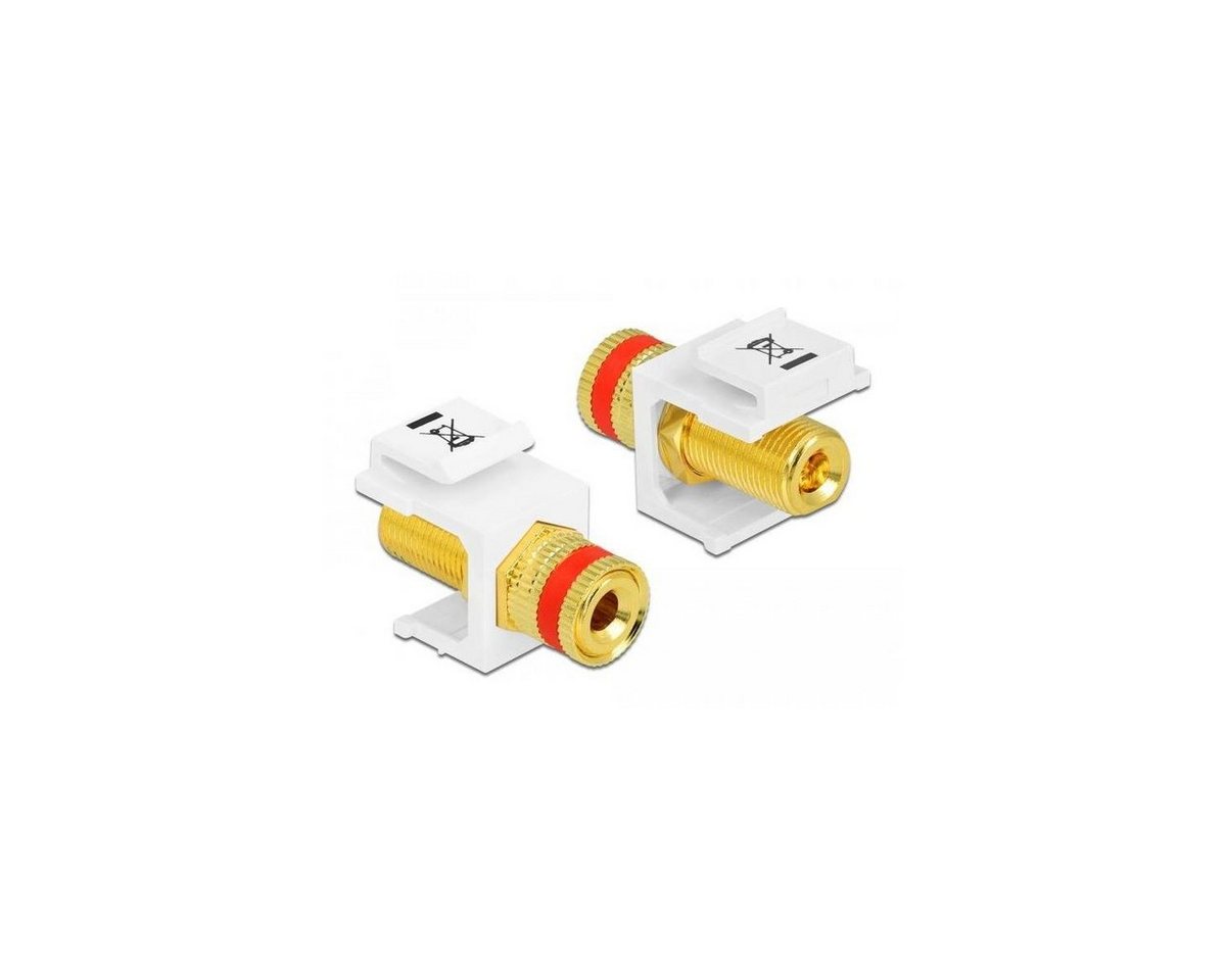 Delock 86304 - Keystone Modul Polklemme zu Gewindebuchse rot / weiß Computer-Kabel, Polklemme, Polklemme von Delock