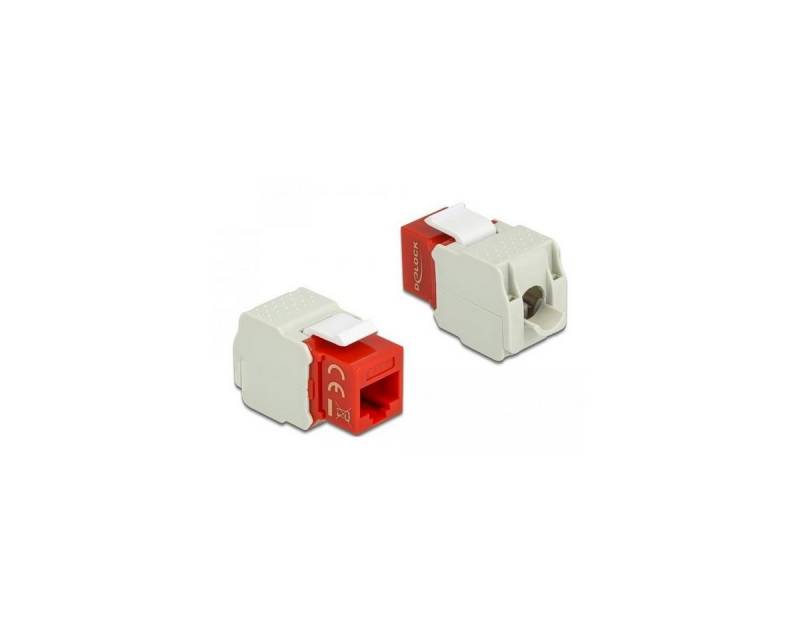 Delock 86344 - Keystone-Modul RJ45-Buchse > LSA Cat.6 UTP rot Computer-Kabel, RJ45, RJ45 von Delock