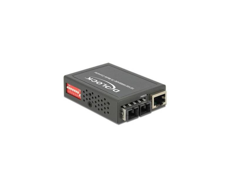 Delock 86441 - Medienkonverter 1000Base-LX SC SM 1310 nm 10 km kompakt Netzwerk-Adapter SC Duplex von Delock