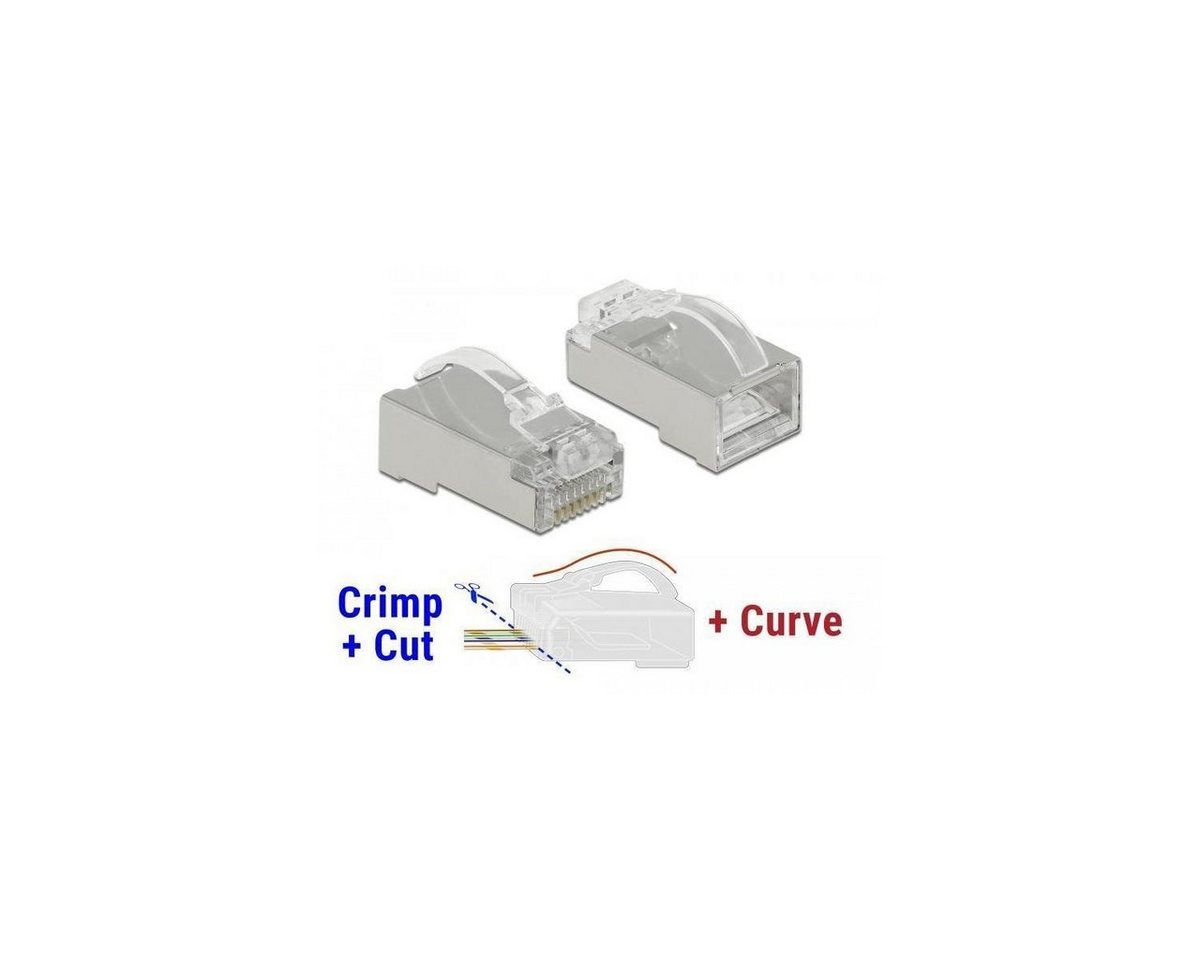 Delock 86474 - RJ45 Crimp+Cut+Curve Stecker Cat.6 STP 20 Stück Computer-Kabel, RJ45, RJ45 von Delock