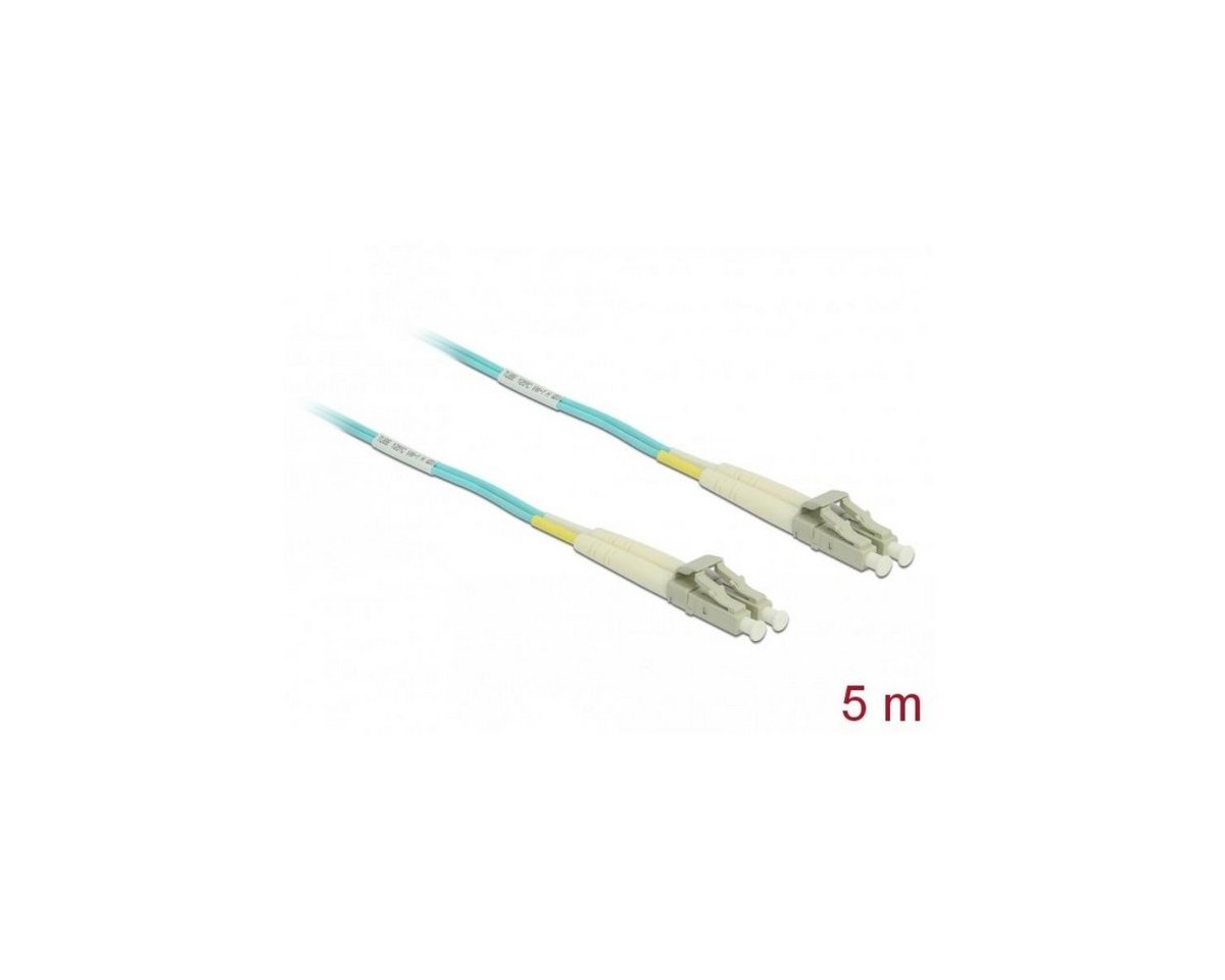 Delock 86561 - Kabel Lichtwellenleiter LC zu LC Multimode OM3 5 m Glasfaserkabel, LC Duplex, (500,00 cm) von Delock