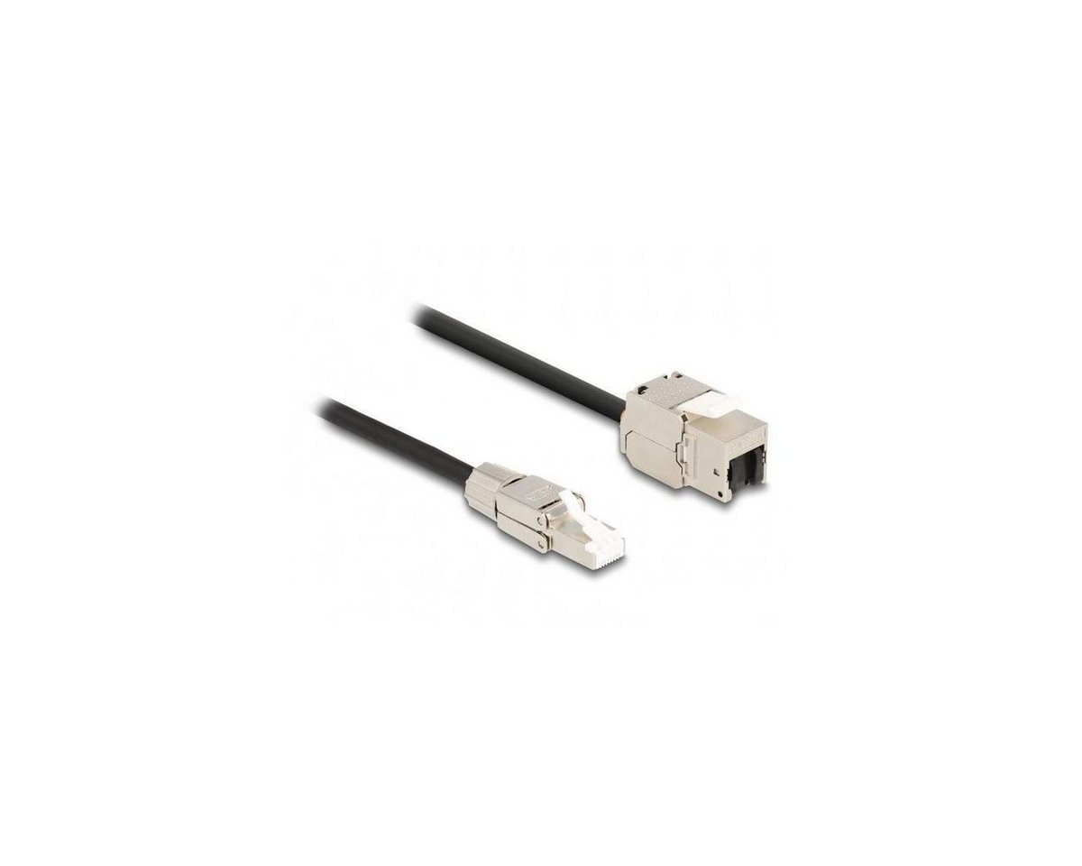 Delock 87203 - Netzwerkkabel RJ45, S/FTP, 0.25m, schwarz LAN-Kabel, (25,00 cm) von Delock