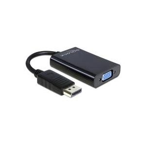 Delock Adapter DisplayPort 1.1 Stecker > VGA Buchse + Audio + Power schwarz (65439) von Delock