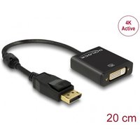 Delock Adapter DisplayPort 1.2 Stecker  DVI Buchse 4K Aktiv schwarz (20 cm) von Delock