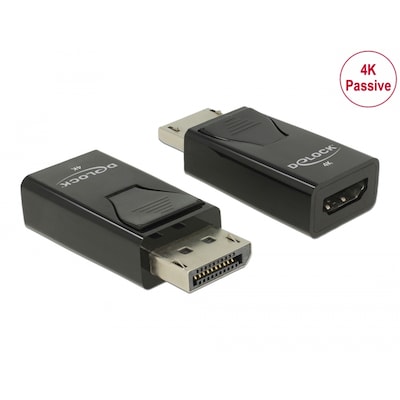 Delock Adapter DisplayPort 1.2 Stecker zu HDMI Buchse 4K Passiv schwarz von Delock