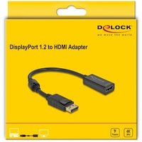 Delock Adapter DisplayPort 1.2 Stecker zu HDMI Buchse 4K Passiv schwarz Delock Adapter DisplayPort 1.2 Stecker zu HDMI Buchse 4K Passiv schwarz von Delock